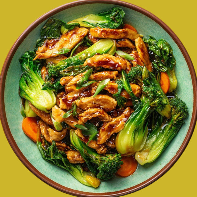 Poulet teriyaki aux légumes wok