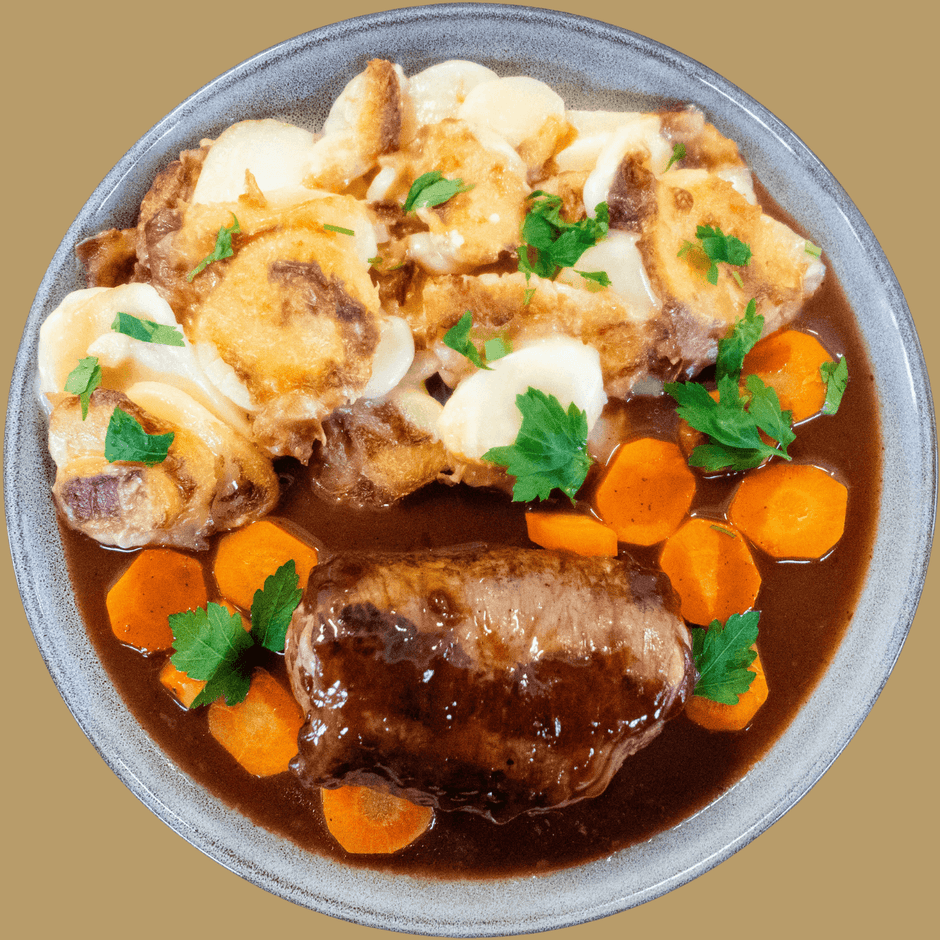 Paupiette de bœuf, gratin de pommes de terre