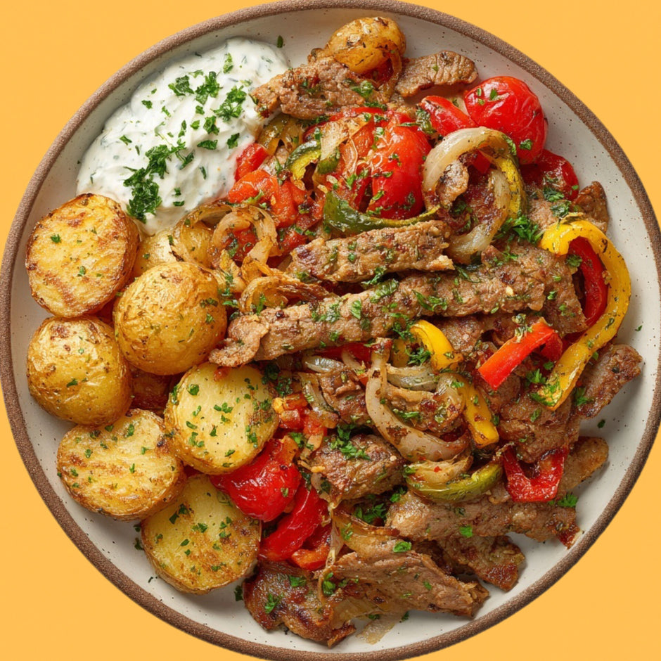 Kebabteller Bratkartoffeln