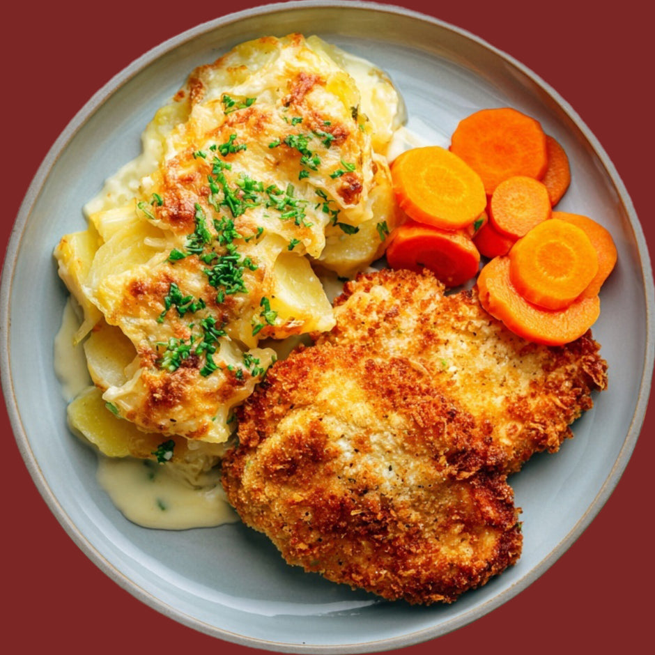 Schnitzel paniert Kohlrabigratin