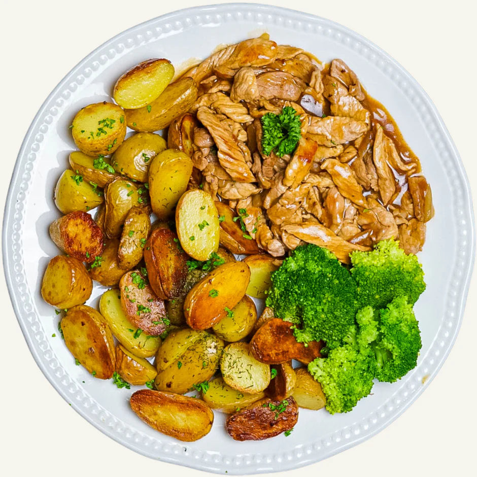 Pouletgeschnetzeltes an Jus