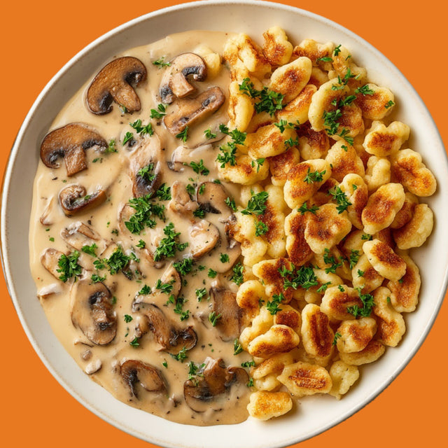 Spätzli à la sauce crémeuse aux champignons