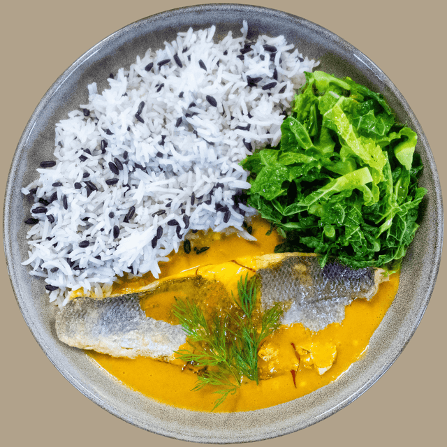 Wolfsbarsch mit Safransauce
